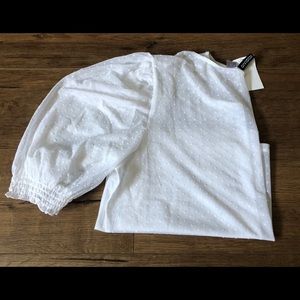 H&M-NWT Balloon Sleeve Polka Dot Blouse